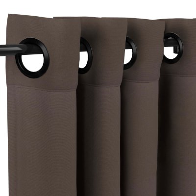 Sunbrella Canvas Walnut with Black Grommets w/ Stabilizing Grommets - 50 in. x 108 in.