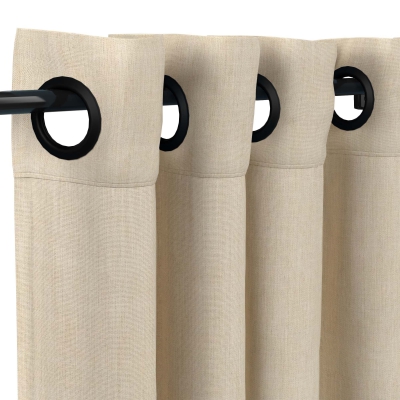 Sunbrella Canvas Flax with Dark Gunmetal Grommets 50 in. x 84 in.