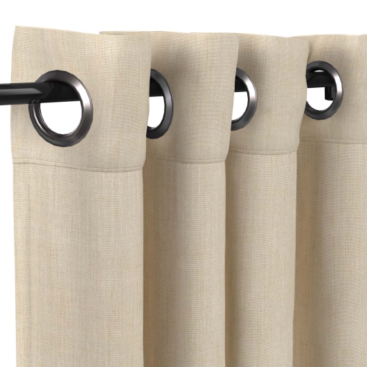 Sunbrella Canvas Flax with Light Gunmetal Grommets - 50 in. x 120 in. w Stabilizing Grommets