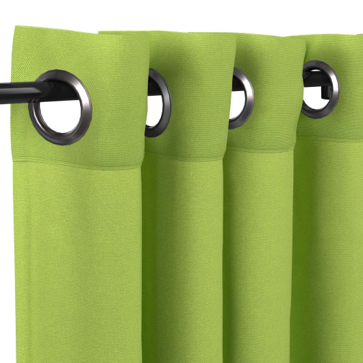 Sunbrella Canvas Macaw Green with Light Gunmetal Grommets - 50 in. x 96 in.