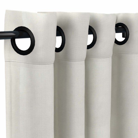 Sunbrella Linen Natural with Dark Gunmetal Grommets - 50 in. x 108 in.