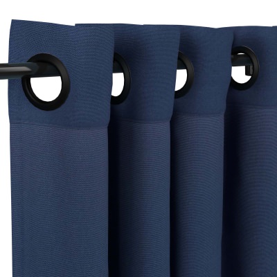 Sunbrella Canvas Navy with Dark Gunmetal Grommets - 50 in. x 84 in.