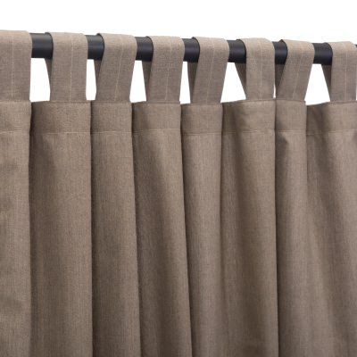 Sunbrella Cast Shale Outdoor Curtain with Tabs and Stabilizing Grommets 50 in. x 84 in.