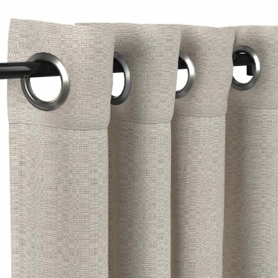 Sunbrella Linen Silver with Satin Nickel Grommets and Stabilizing Grommets - 50 in. x 120 in.