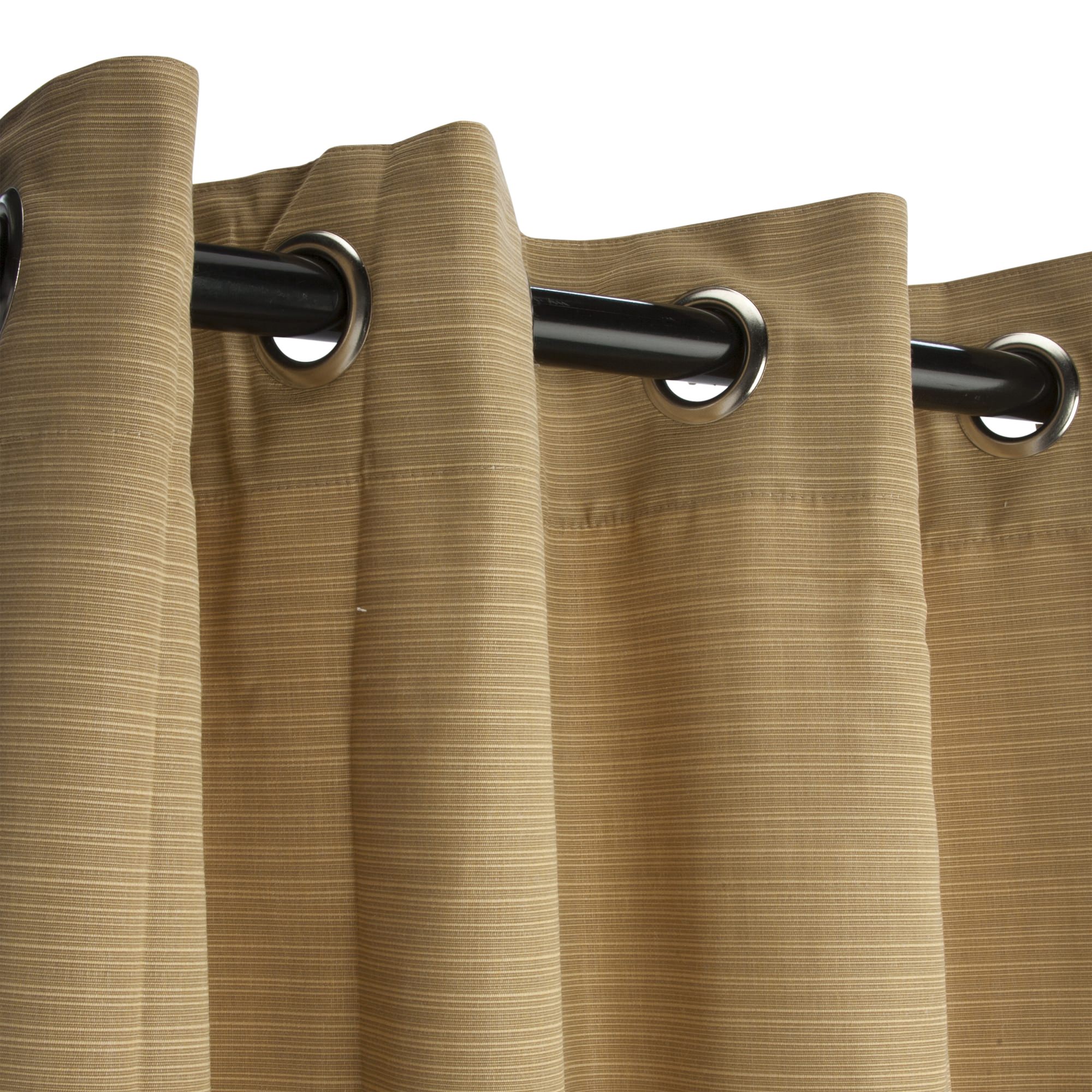 Shop Sunbrella Dupione Bamboo Outdoor Curtain with Nickel Plated
