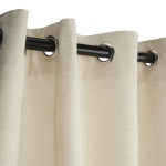 Sunbrella Dupione Pearl Outdoor Curtain with Dark Gunmetal Plated Grommets 50 in. x 84 in.