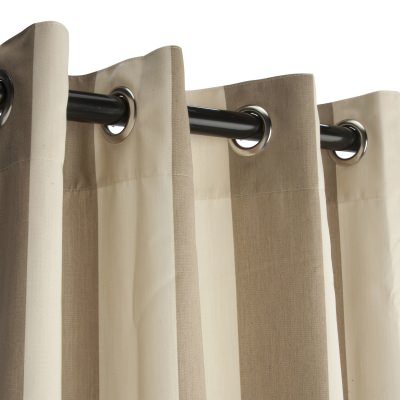 Sunbrella Regency Sand Outdoor Curtain with Nickel Plated Grommets 50 in. x 108 in.