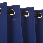 Sunbrella Canvas True Blue Outdoor Curtain with Satin Nickel Plated Grommets 50 in. x 108 in.