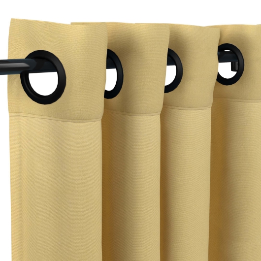 Sunbrella Canvas Wheat with Dark Gunmetal Grommets w/ Stabilizing Grommets - 50 in. x 96 in.