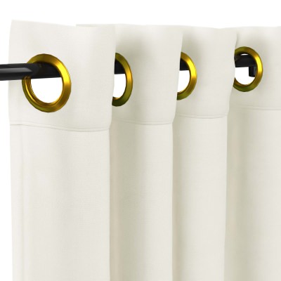Sunbrella® Canvas White with Plated Brass Grommets - 50 in. x 84 in.