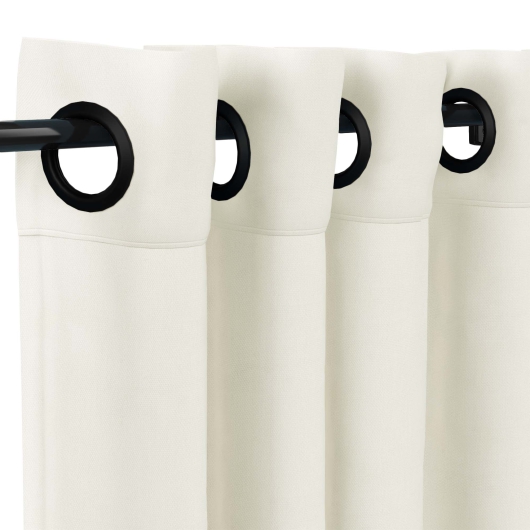 Sunbrella Canvas White with Dark Gunmetal Grommets - 50 in. x 108 in.