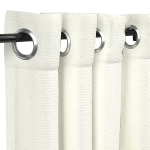 Sunbrella Canvas White Outdoor Curtain with Nickel Plated Grommets - 50 in. x 84 in.