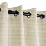 Sunbrella Dupione Dove Outdoor Curtain with Nickel Grommets 50 in. x 84 in. w/ Stabilizing Grommets