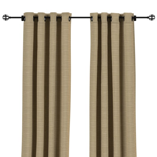 Sunbrella Dupione Dove Outdoor Curtain | Sunbrella Outdoor Curtains