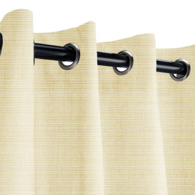 Sunbrella Dupione Pearl Outdoor Curtain with Nickel Plated Grommets and Stabilizing Grommets 50 in. x 120 in.