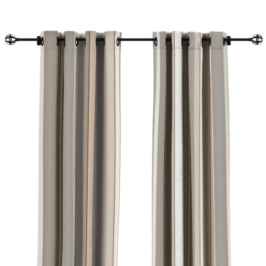 Sunbrella Expand Dove Outdoor Curtain 50 x 120 w/ Dark Gunmetal Grommets