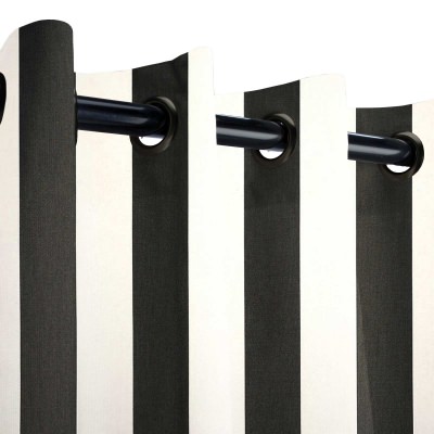 Sunbrella Cabana Classic Outdoor Curtain with Black Plated Grommets 50 in. x 108 in.