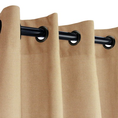Sunbrella Canvas Cocoa Outdoor Curtain with Nickel Plated Grommets 50 in. x 108 in.