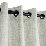 Sunbrella Canvas Granite Outdoor Curtain with Black Grommets 50 in. x 120 in.