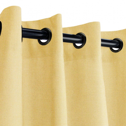 Sunbrella Canvas Wheat Outdoor Curtain with Nickel Plated Grommets - 50 in. x 120 in.