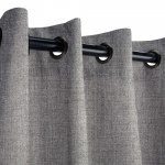 Sunbrella Cast Slate Outdoor Curtain with Nickel Plated Grommets - 50 in. x 84 in.