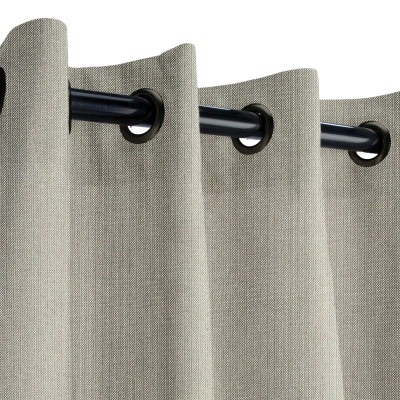 Sunbrella Spectrum Dove Outdoor Curtain with Dark Gunmetal Plated Grommets 50 in. x 108 in.