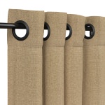 Sunbrella Linen Sesame Outdoor Curtain with Nickel Plated Grommets 50 in. x 108 in.