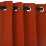 Sunbrella Canvas Brick Outdoor Curtain with Nickel Plated Grommets and Stabilizing Grommets 50 in. x 120 in.