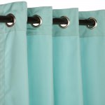 Sunbrella Canvas Glacier Outdoor Curtain with Nickel Plated Grommets 50 in. x 120 in.