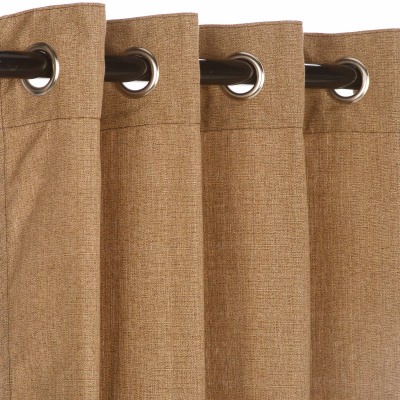 Sunbrella Linen Sesame Outdoor Curtain with Nickel Plated Grommets 50 in. x 108 in.