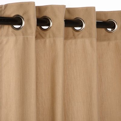 Sunbrella Spectrum Sand Outdoor Curtain with Nickel Plated Grommets 50 in. x 108 in.