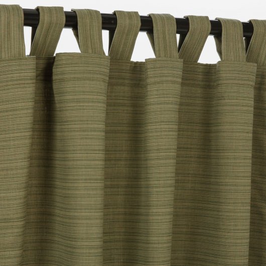 Dupione Laurel Sunbrella outdoor curtain with Tabs 50 in x 96 in