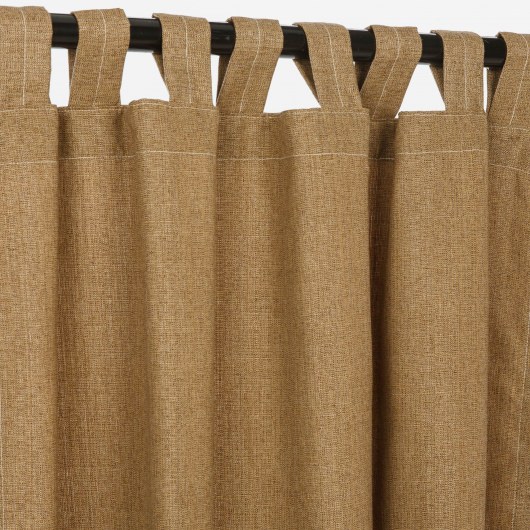 Sunbrella Linen Sesame Outdoor Curtain with Tabs 50 in. x 84 in.