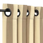 Sunbrella Regency Sand Outdoor Curtain with Black Grommets 50 in. x 96 in. w/ Stabilizing Grommets