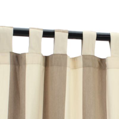 Sunbrella Regency Sand Outdoor Curtain with Tabs and Stabilizing Grommets 50 in. x 96 in.