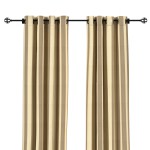 Sunbrella Regency Sand Outdoor Curtain with Dark Gunmetal Plated Grommets 50 in. x 96 in.