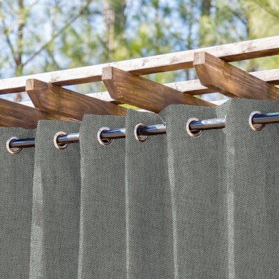 Siena Stone Semi-Sheer Extra Wide Outdoor Curtain
