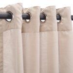 Sunbrella Sheer Wren Outdoor Curtain with Satin Nickel Grommets 50 in. x 96 in. w/ Stabilizing Grommets