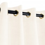 Sunbrella Sheer Snow Outdoor Curtain with Plated Brass Grommets 50 in. x 84 in.