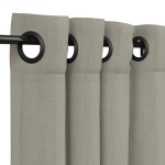 Sunbrella Spectrum Dove Outdoor Curtain with Dark Gunmetal Plated Grommets 50 in. x 108 in.