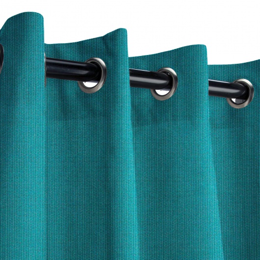 Sunbrella Spectrum Peacock Outdoor Curtain with Nickel Plated Grommets - 50 in. x 120 in.