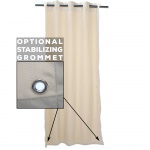 Cannoli Cream Semi-Sheer Extrawide Outdoor Curtain 120 x 84 w/ Old Copper Grommets w/ Stabilizing Grommets
