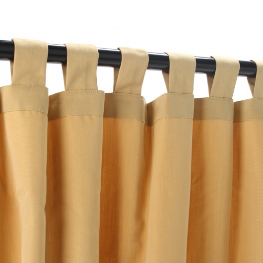 Sunbrella Canvas Wheat Outdoor Curtain with Tabs 50 in. x 84 in.