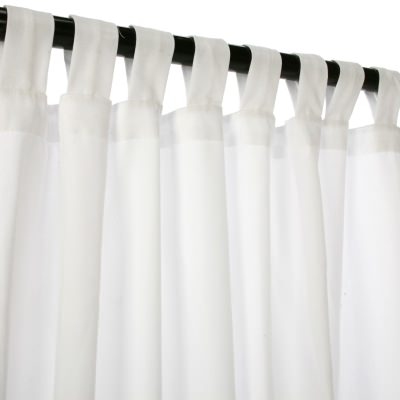 Sunbrella Canvas White Outdoor Curtain with Tabs 50 in. x 108 in.
