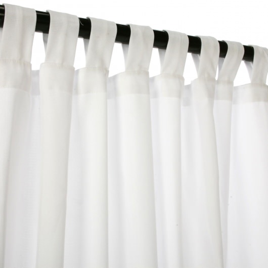 Sunbrella Canvas White Outdoor Curtain with Tabs 50 in. x 96 in.